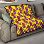 Purple EDM Pineapple Pattern Print Quilt