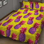 Purple EDM Pineapple Pattern Print Quilt Bed Set