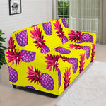 Purple EDM Pineapple Pattern Print Sofa Cover