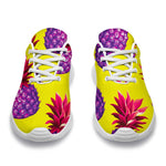 Purple EDM Pineapple Pattern Print Sport Shoes GearFrost