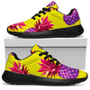 Purple EDM Pineapple Pattern Print Sport Shoes GearFrost