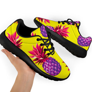 Purple EDM Pineapple Pattern Print Sport Shoes GearFrost