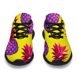 Purple EDM Pineapple Pattern Print Sport Shoes GearFrost