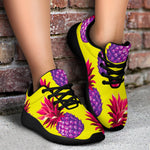 Purple EDM Pineapple Pattern Print Sport Shoes GearFrost