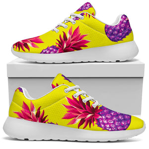 Purple EDM Pineapple Pattern Print Sport Shoes GearFrost