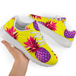 Purple EDM Pineapple Pattern Print Sport Shoes GearFrost