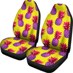 Purple EDM Pineapple Pattern Print Universal Fit Car Seat Covers