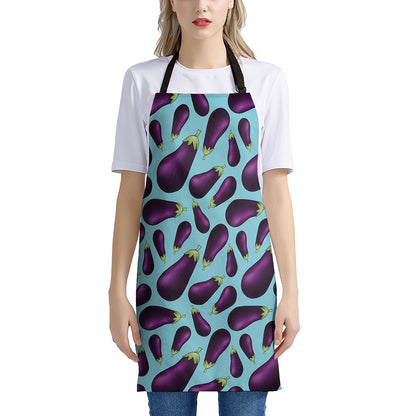Purple Eggplant Pattern Print Apron