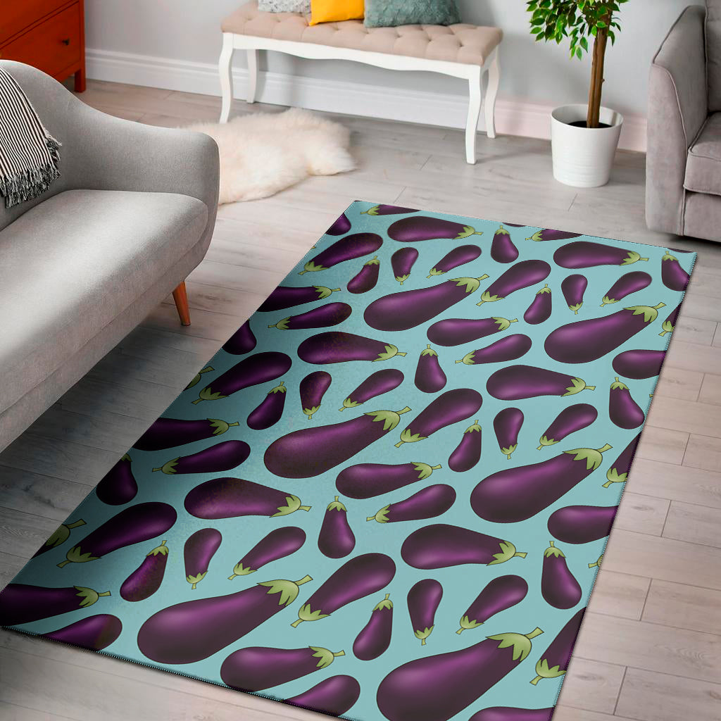 Purple Eggplant Pattern Print Area Rug