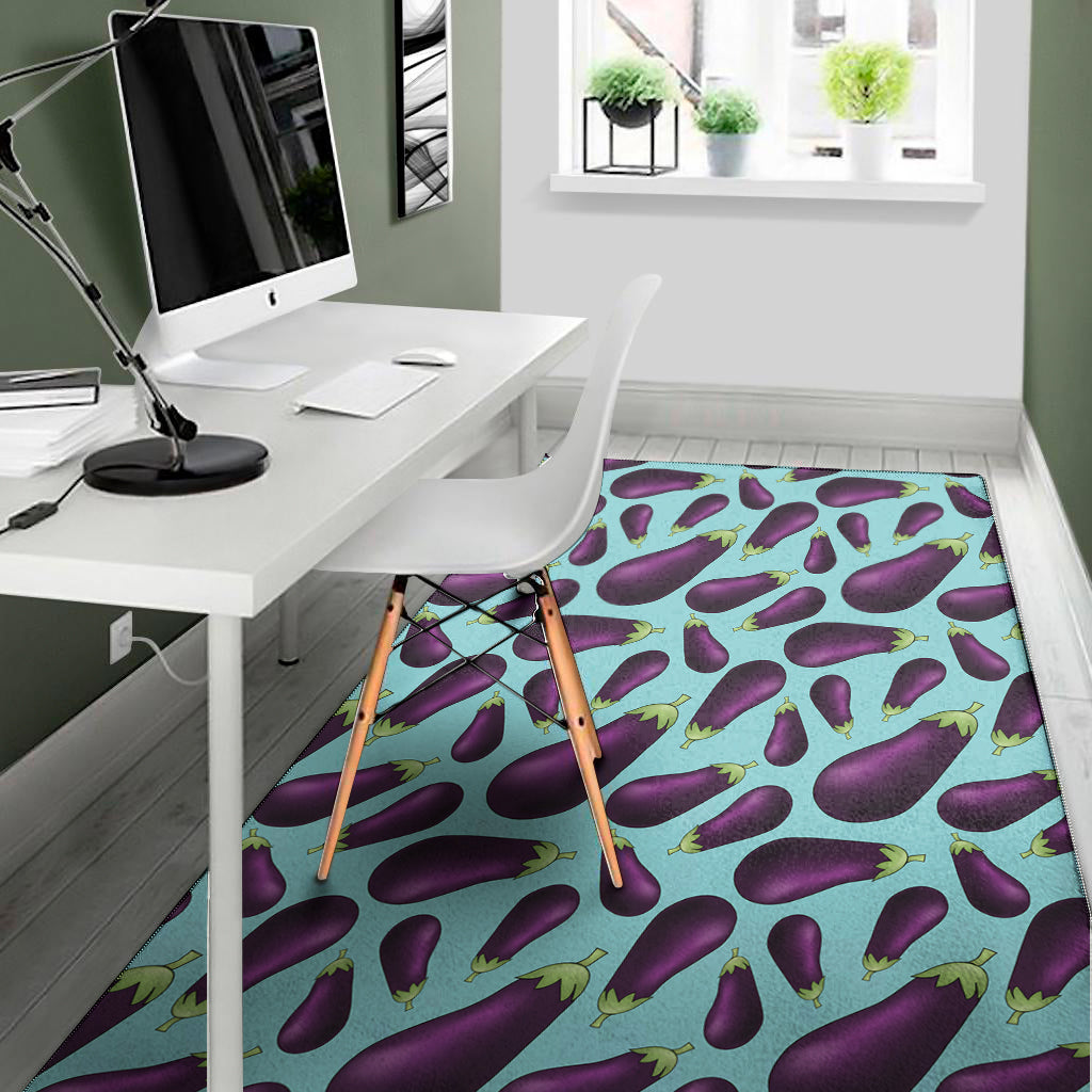 Purple Eggplant Pattern Print Area Rug