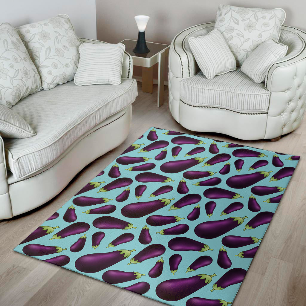 Purple Eggplant Pattern Print Area Rug