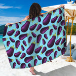 Purple Eggplant Pattern Print Beach Sarong Wrap