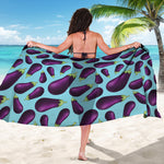 Purple Eggplant Pattern Print Beach Sarong Wrap