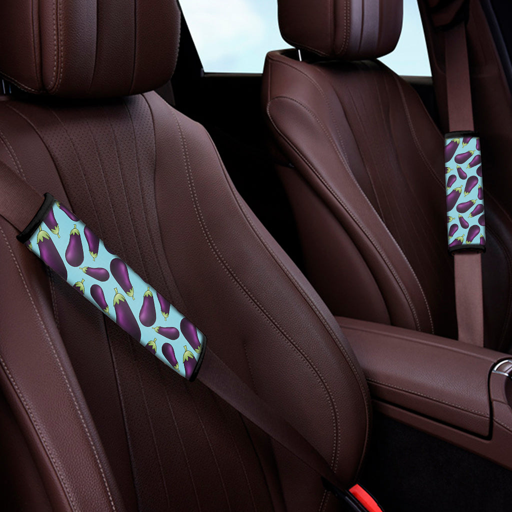 Purple Eggplant Pattern Print Car Seat Belt Covers