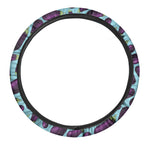 Purple Eggplant Pattern Print Car Steering Wheel Cover