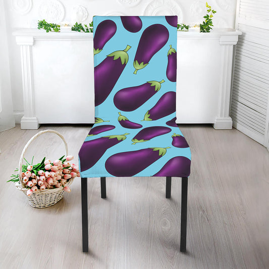 Purple Eggplant Pattern Print Dining Chair Slipcover