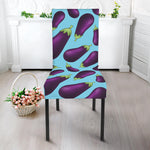 Purple Eggplant Pattern Print Dining Chair Slipcover