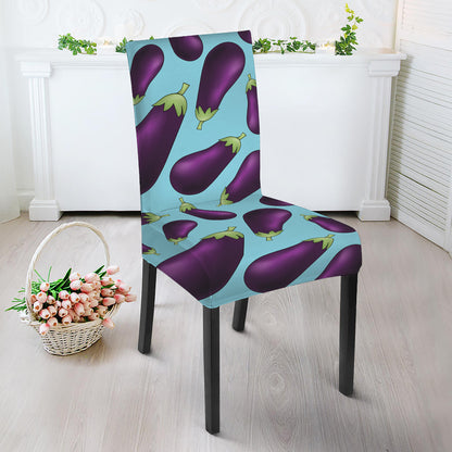 Purple Eggplant Pattern Print Dining Chair Slipcover