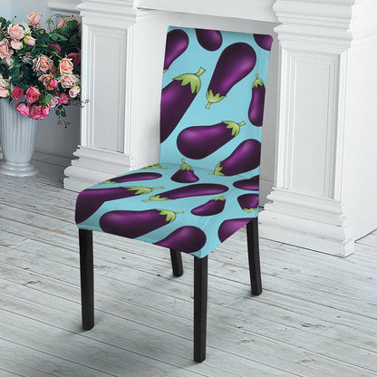 Purple Eggplant Pattern Print Dining Chair Slipcover