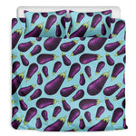 Purple Eggplant Pattern Print Duvet Cover Bedding Set