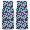 Purple Eggplant Pattern Print Front and Back Car Floor Mats