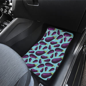 Purple Eggplant Pattern Print Front and Back Car Floor Mats