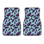 Purple Eggplant Pattern Print Front Car Floor Mats