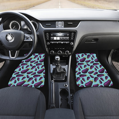 Purple Eggplant Pattern Print Front Car Floor Mats