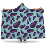 Purple Eggplant Pattern Print Hooded Blanket