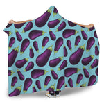 Purple Eggplant Pattern Print Hooded Blanket