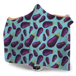 Purple Eggplant Pattern Print Hooded Blanket