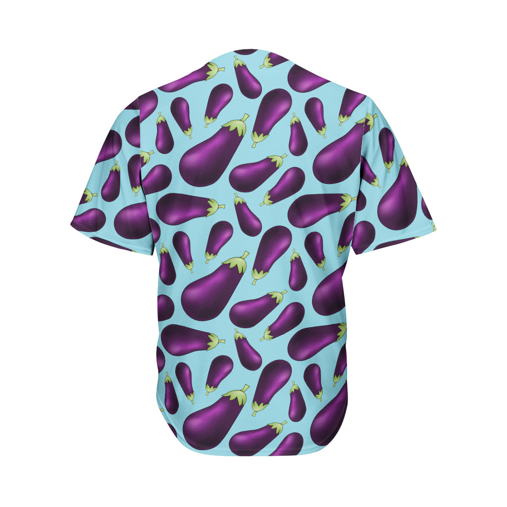 Purple Eggplant Pattern Print Men's Baseball Jersey