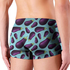 Purple Eggplant Pattern Print Men's Boxer Briefs