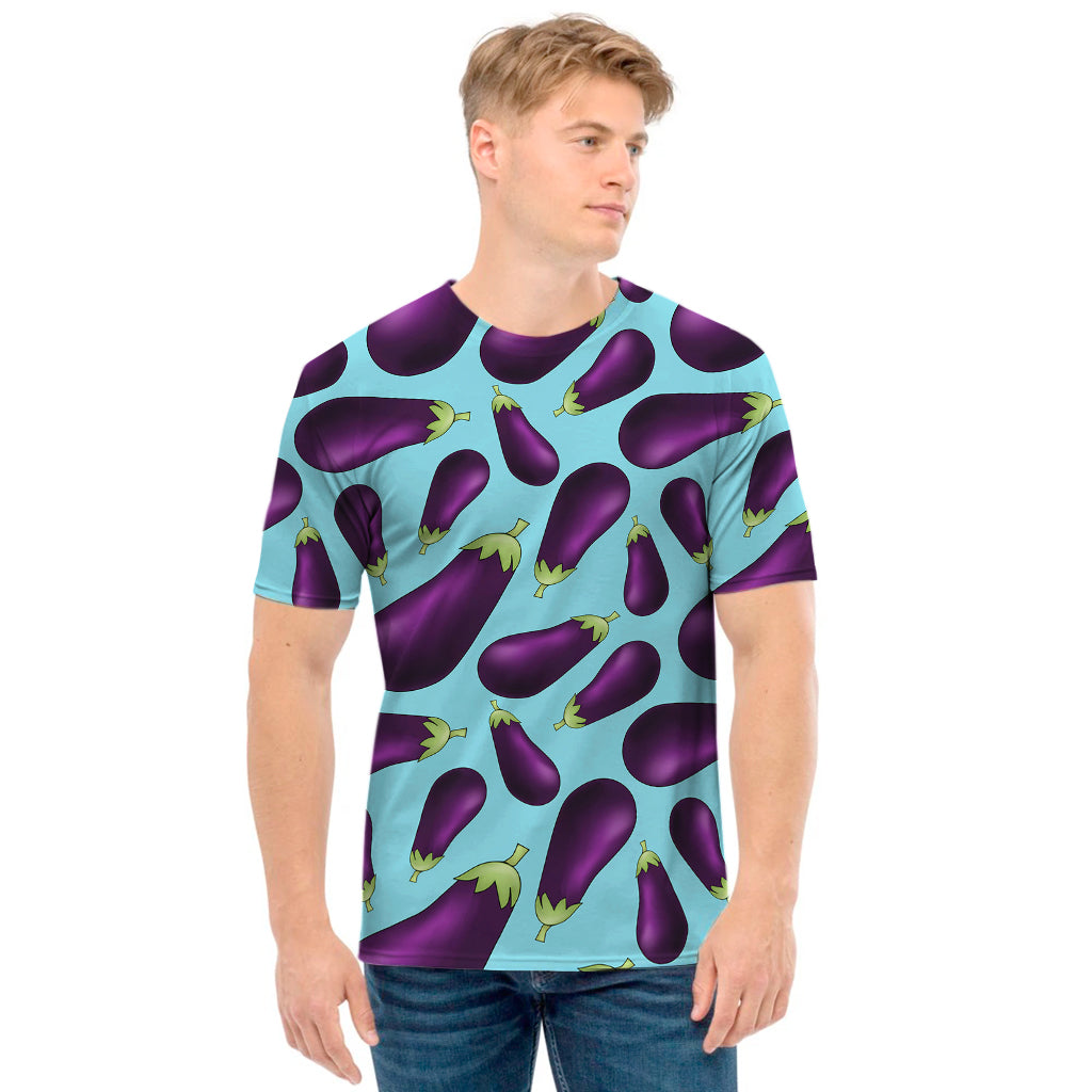 Purple Eggplant Pattern Print Men's T-Shirt
