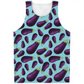 Purple Eggplant Pattern Print Men's Tank Top