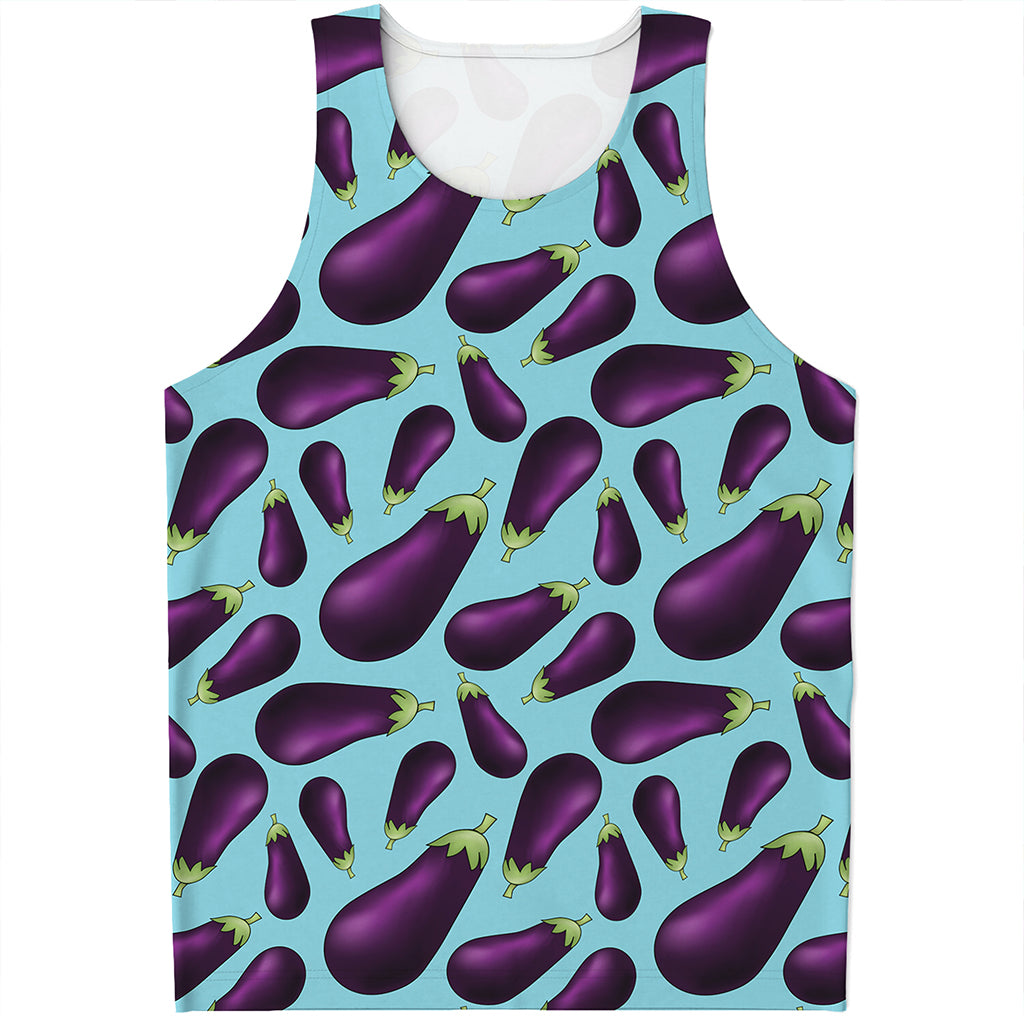 Purple Eggplant Pattern Print Men's Tank Top