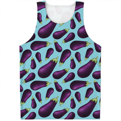 Purple Eggplant Pattern Print Men's Tank Top