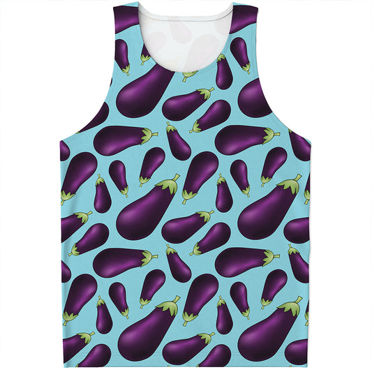 Purple Eggplant Pattern Print Men's Tank Top