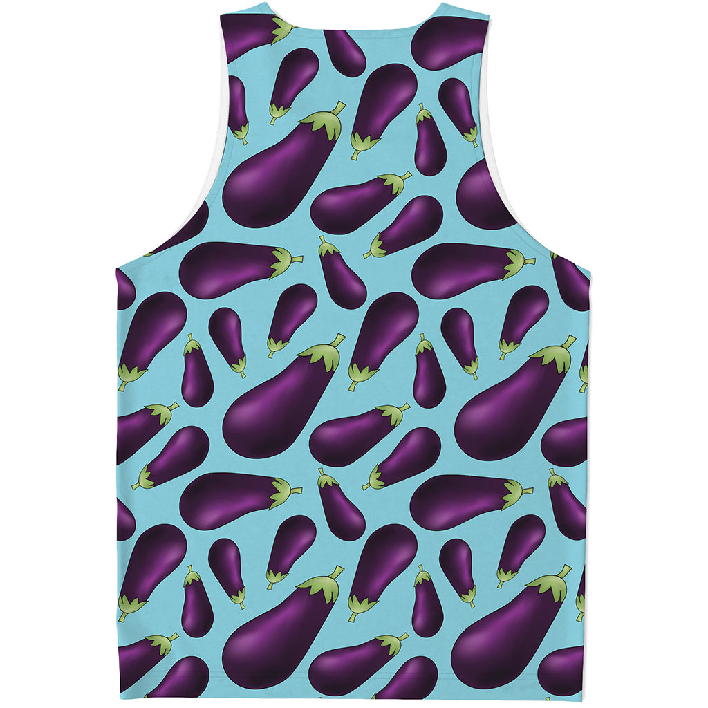 Purple Eggplant Pattern Print Men's Tank Top