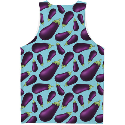 Purple Eggplant Pattern Print Men's Tank Top