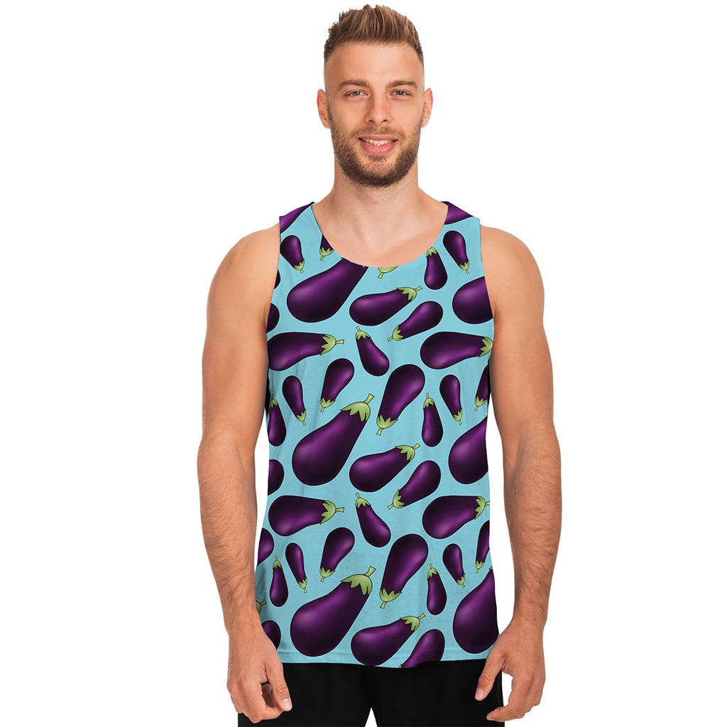 Purple Eggplant Pattern Print Men's Tank Top