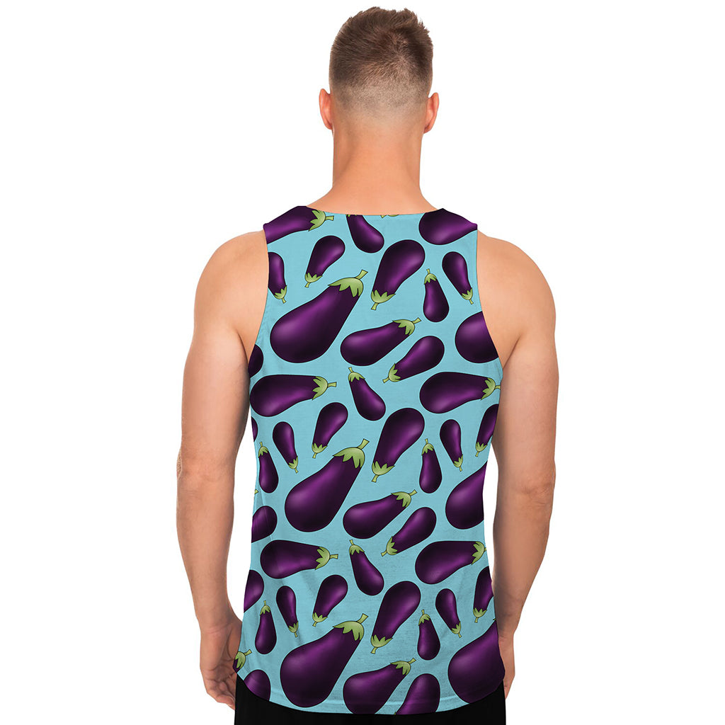 Purple Eggplant Pattern Print Men's Tank Top