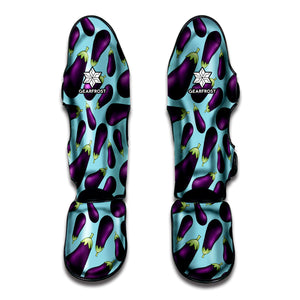 Purple Eggplant Pattern Print Muay Thai Shin Guard