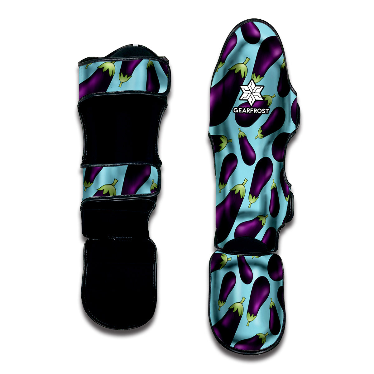 Purple Eggplant Pattern Print Muay Thai Shin Guard