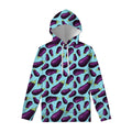 Purple Eggplant Pattern Print Pullover Hoodie