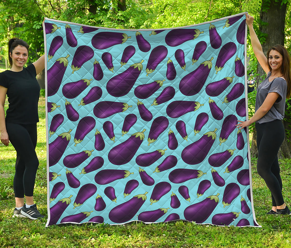 Purple Eggplant Pattern Print Quilt