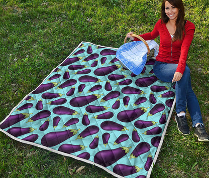 Purple Eggplant Pattern Print Quilt