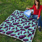 Purple Eggplant Pattern Print Quilt