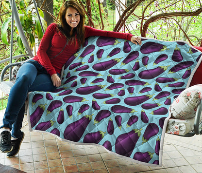 Purple Eggplant Pattern Print Quilt