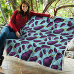 Purple Eggplant Pattern Print Quilt